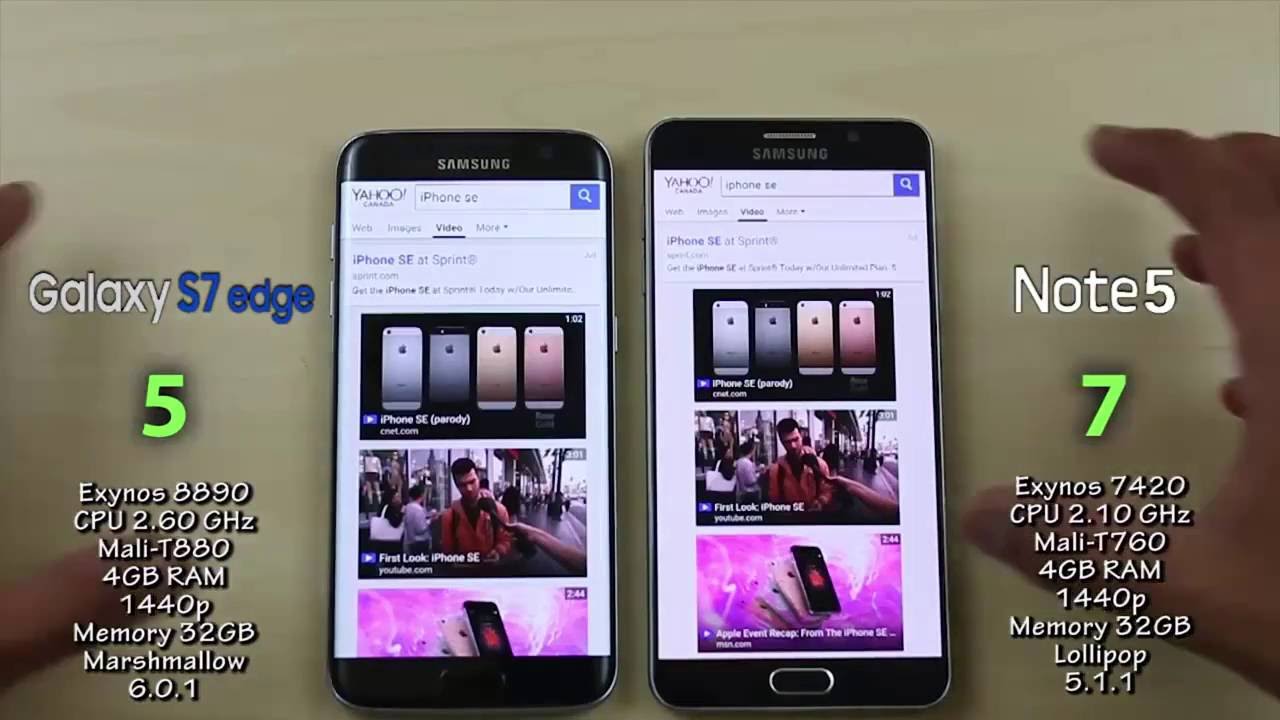 So sánh 2 siêu phẩm Samsung Galaxy Note 5 và S7 3